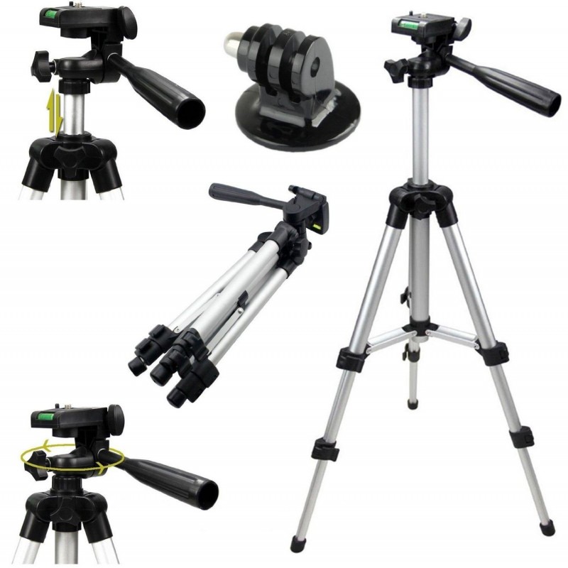 Cavalletto Treppiede fotocamera videocamera alluminino TRIPOD con custodia e livella - 102 CM