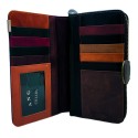 Portafoglio DONNA 8115 bordo BLU BORDEAUX documenti tessere carte monete ANGEL