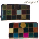 Portafoglio DONNA 8115 bordo BLU BORDEAUX documenti tessere carte monete ANGEL