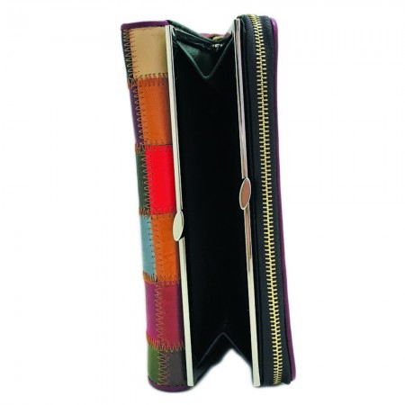 Portafoglio DONNA 8279 fantasia a QUADRI multicolore tessere carte monete ANGEL