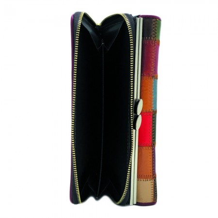 Portafoglio DONNA 8279 fantasia a QUADRI multicolore tessere carte monete ANGEL