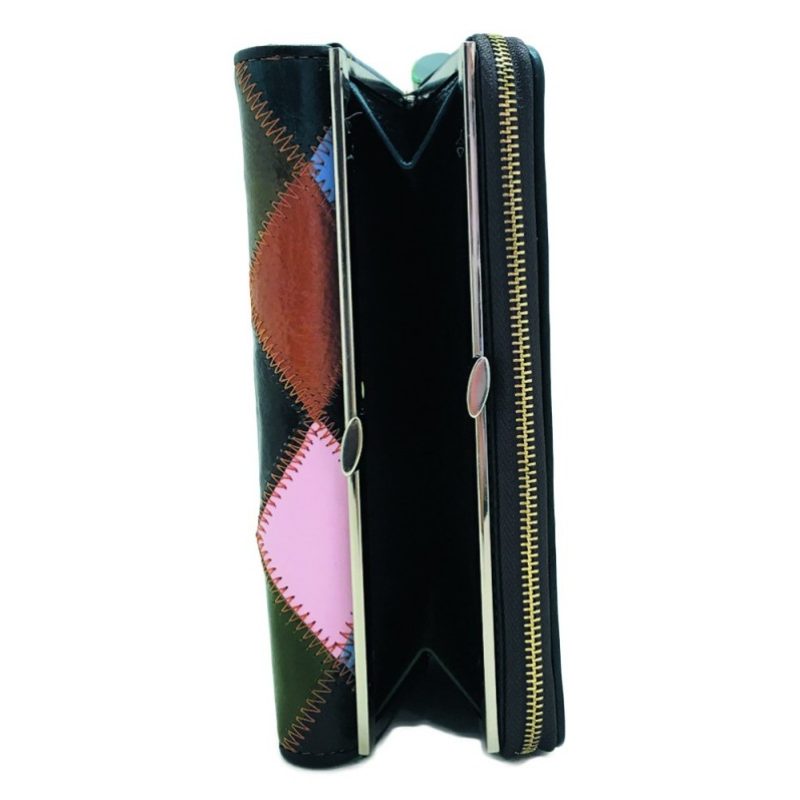 ANGEL Portafoglio DONNA 8279 fantasia a ROMBI multicolore tessere c...