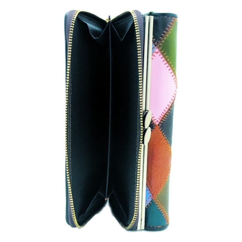 ANGEL Portafoglio DONNA 8279 fantasia a ROMBI multicolore tessere c...