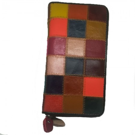 Portafoglio DONNA 8078 fantasia a QUADRI multicolore tessere carte monete ANGEL