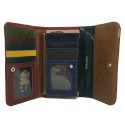 Portafoglio DONNA 8143 fantasia QUADRI multicolore monete carte banconote ANGEL