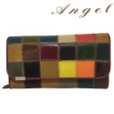 Portafoglio DONNA 8143 fantasia QUADRI multicolore monete carte banconote ANGEL