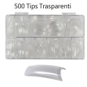 500 Tips unghie finte nail art ricostruzione colore trasparente gel UV manicure tip