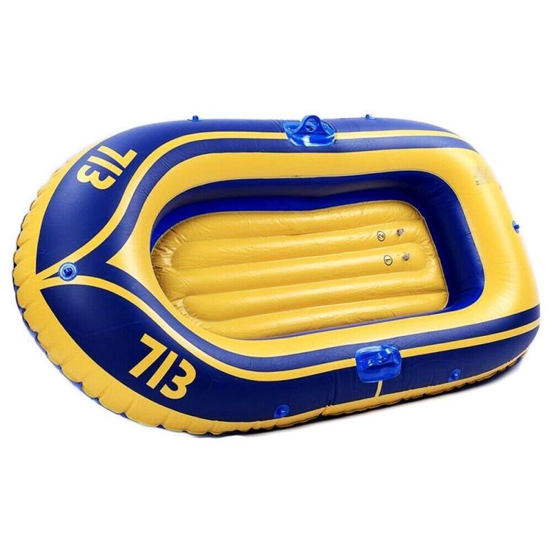 DOBO Canotto gonfiabile 1 persona PVC max 90KG gommone giallo blu b...