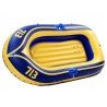 DOBO Canotto gonfiabile 1 persona PVC max 90KG gommone giallo blu b...