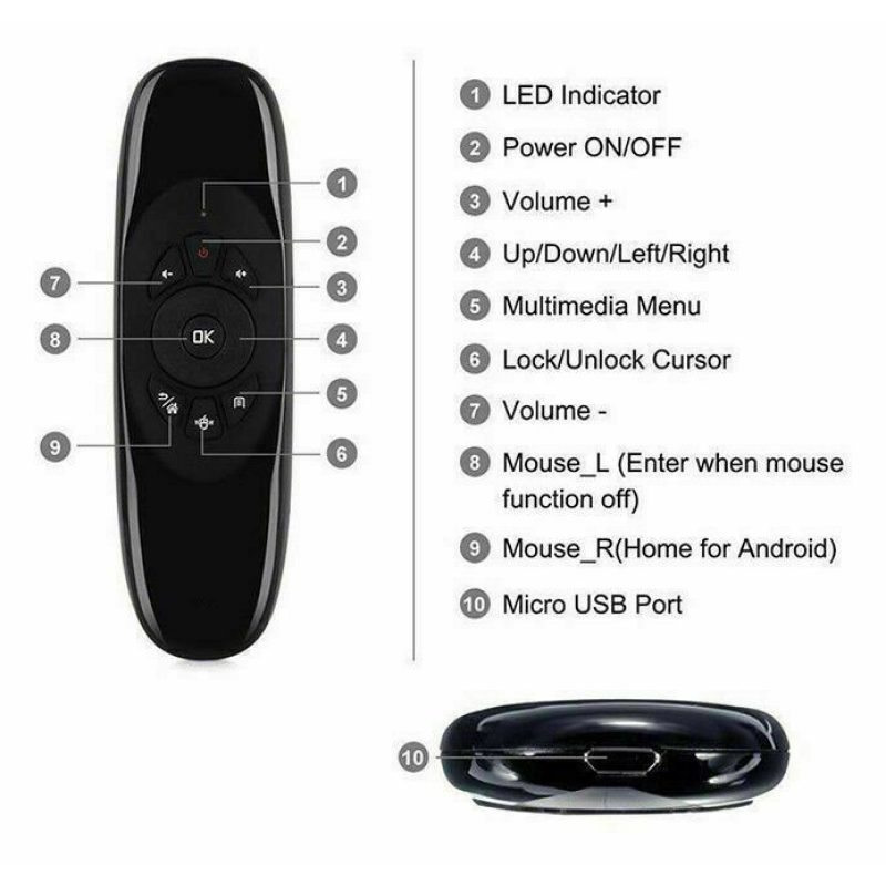 Generico Telecomando tastiera wireless per PC android smart tv comp...