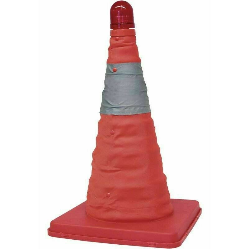 148692 CONO DI EMERGENZA LAMPEGGIANTE CON LUCE SICUREZZA PIEGHEVOLE AUTO CAMPER