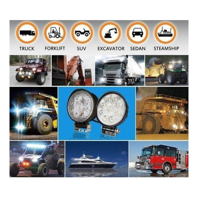 Faro di profondità da lavoro LED proiettore luce anabbagliante capote faretto offroad Truck Jeep Auto Barca Suv (42W Rotodno)