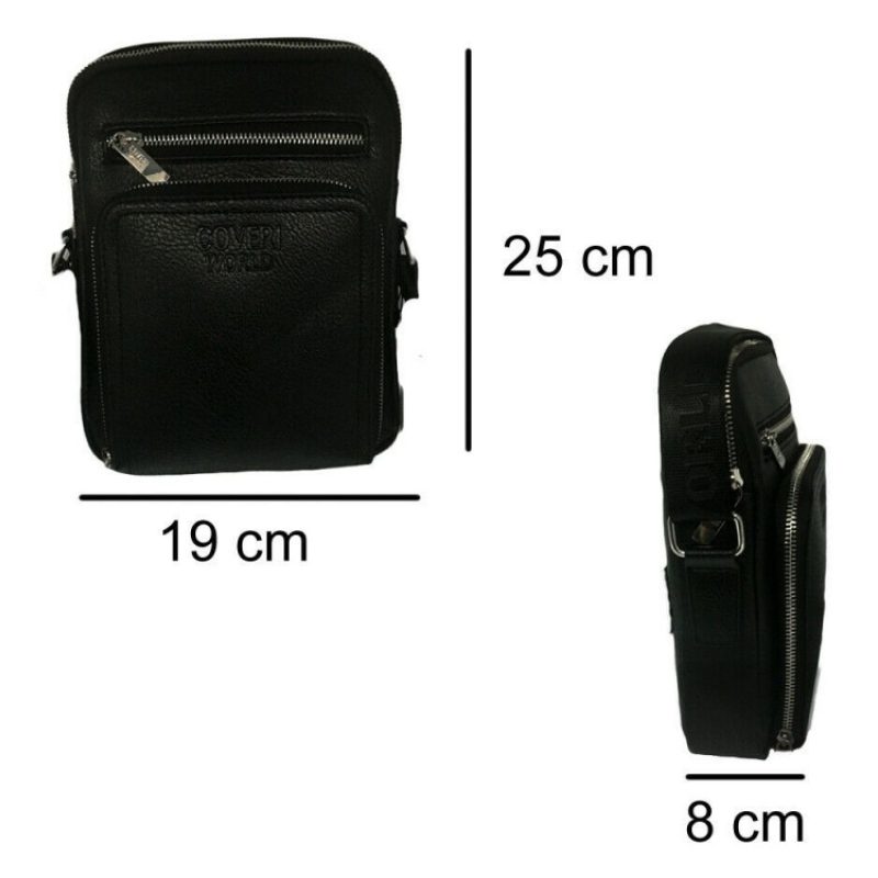 COVERI COLLECTION Borsello tracolla regolabile uomo pelle borsellin...