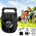 Cassa bluetooth con radio portatile USB AUX TF CARD speaker smartphone luce LED