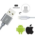 Cavo dati caricabatteria 2in1 Lighting 8 pin Micro USB connettori 1Mt smartphone