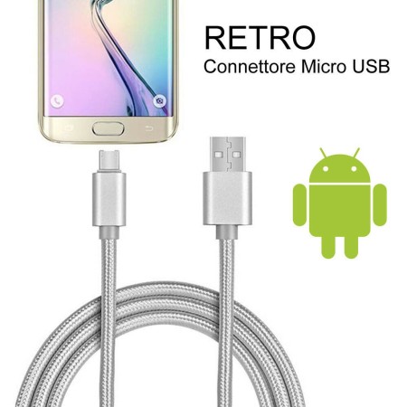 Cavo dati caricabatteria 2in1 Lighting 8 pin Micro USB connettori 1Mt smartphone