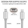 Generico Cavo dati caricabatteria 2in1 Lighting 8 pin Micro USB con...