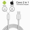 Generico Cavo dati caricabatteria 2in1 Lighting 8 pin Micro USB con...