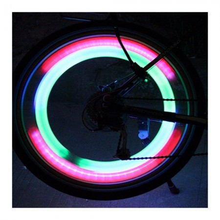 4x Segnalatori bicicletta luci led ruote raggi bici segnalazione notte luce