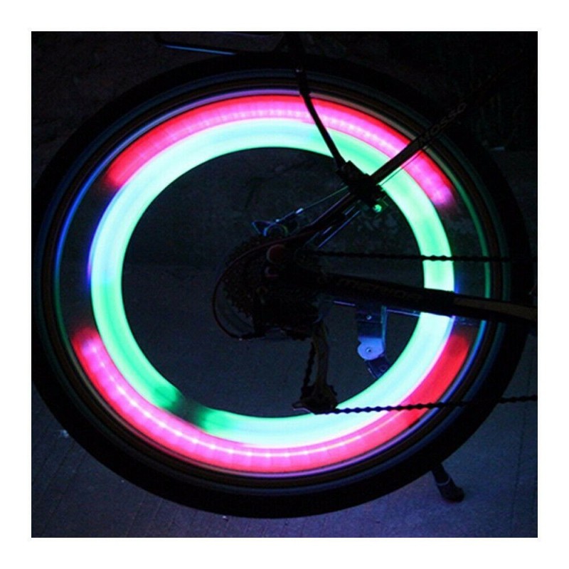 DOBO 4x Segnalatori bicicletta luci led ruote raggi bici segnalazio...