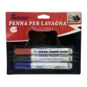 Set 3 pennarelli rosso nero blu Lavagna bianca magnetica con cancellino board