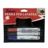 DOBO Set 3 pennarelli rosso nero blu Lavagna bianca magnetica con c...
