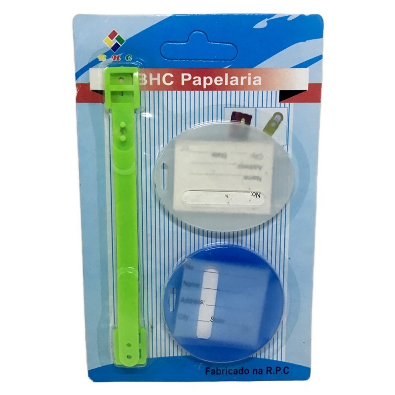 2x Targhette indirizzo valigia portatarghetta con laccio plastica viaggio borse