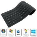 Tastiera silicone flessibile USB PS2 laptop PC notebook impermeabile lavabile