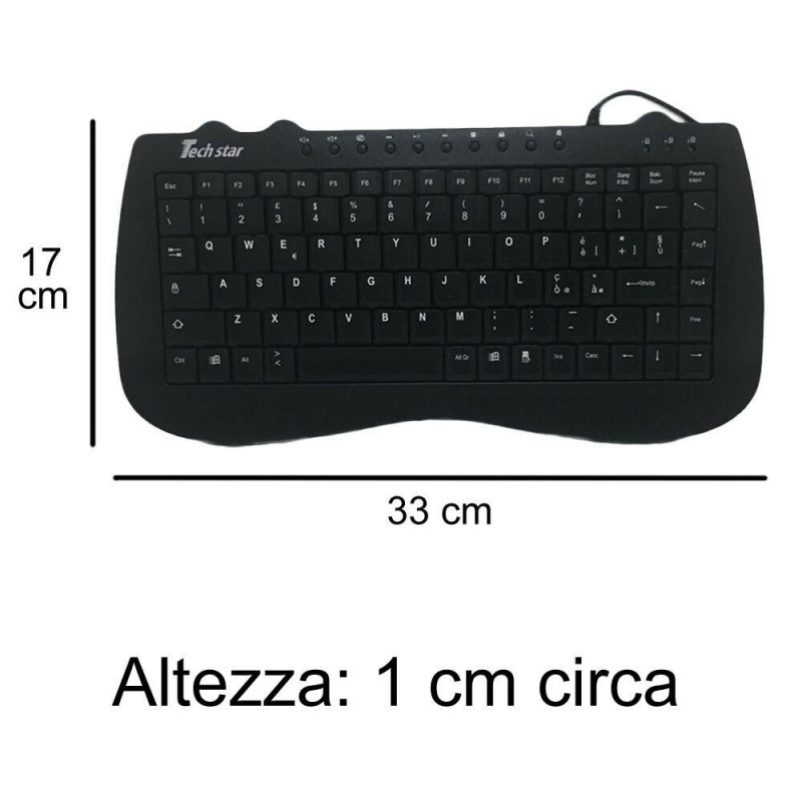 Generico Tastiera USB ultra sottile cablata PC notebook Waterproof ...