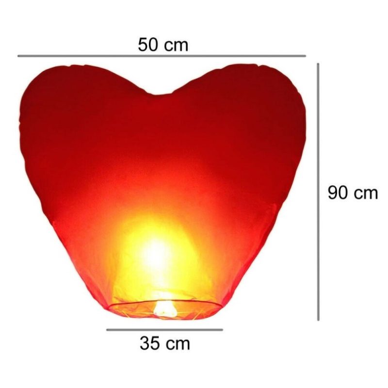 DOBO 30x Lanterna mongolfiera cinese volante forma CUORE festa matr...