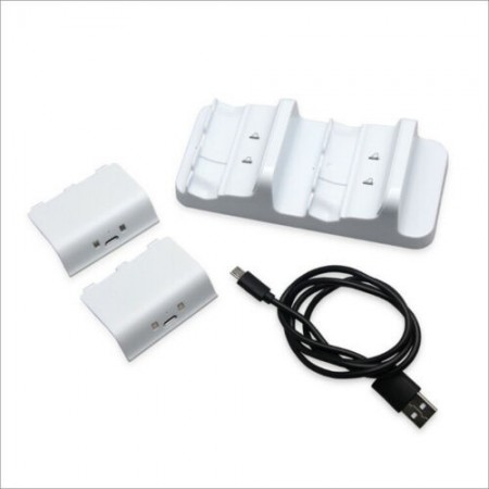Stand BIANCO supporto ricarica controller Xbox ONE S doppio caricatore Joystick