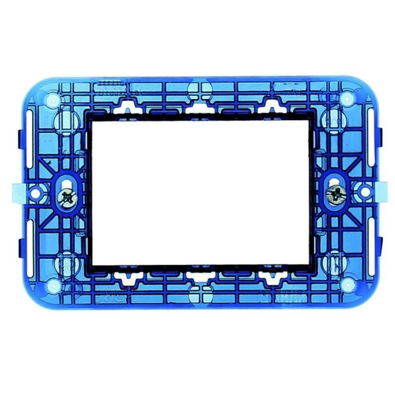 10x Supporti placca blu 3 moduli pulsanti interruttori prese a muro C1803