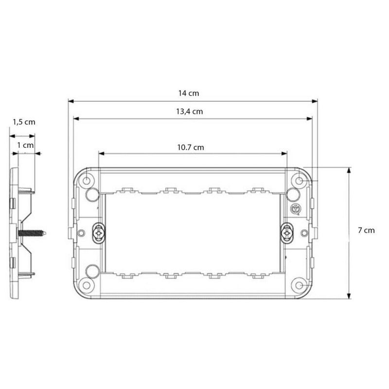 Cilia 5x Supporti placca blu 4 moduli pulsanti interruttori prese a...