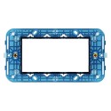 5x Supporti placca blu 4 moduli pulsanti interruttori prese a muro casa ufficio negozio C1804