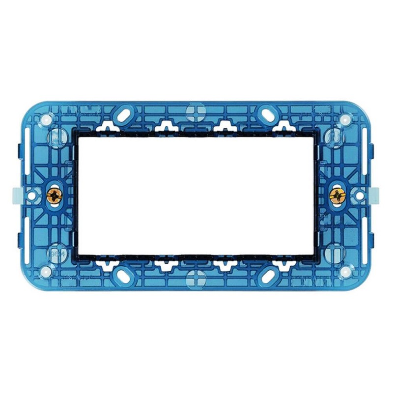 5x Supporti placca blu 4 moduli pulsanti interruttori prese a muro casa ufficio negozio C1804