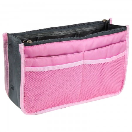 Organizzatore per borsa portaoggetti da viaggio. Comodissima pochette bag in bag - Colore Rosa