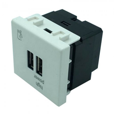Modulo presa C2219 attacco USB doppio 2.1A caricatore compatibile matix bticino