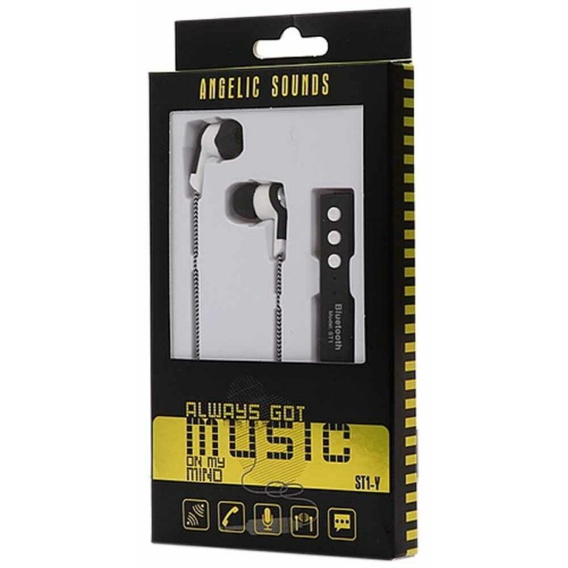 Generico Cuffiette auricolari bluetooth wireless BT cuffie sport ST...