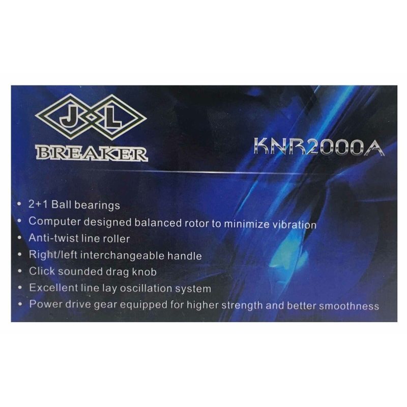 JL BREAKER® Mulinello pesca KNR2000A 3 cuscinetti sfera frizione ma...