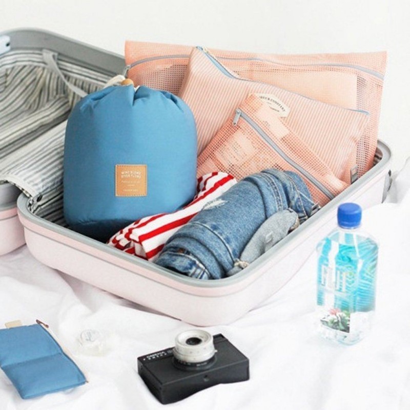 Donna Borsa porta cosmetici trucco case da viaggio borsello organizzatore makeup