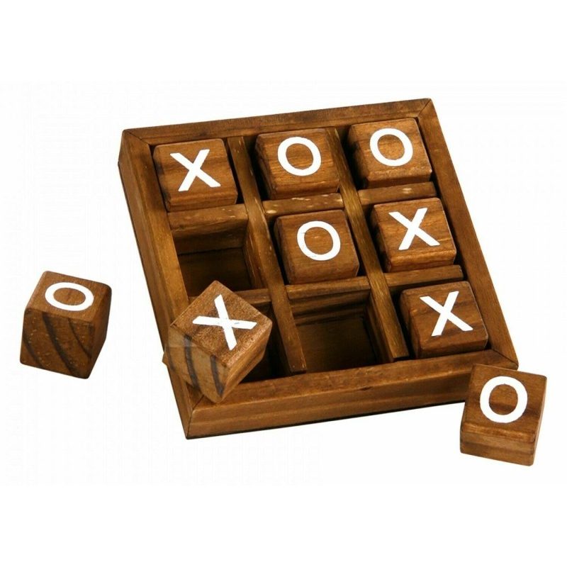 Generico TRIS Gioco da tavolo legno Tic Tac Toe divertimento bambin...