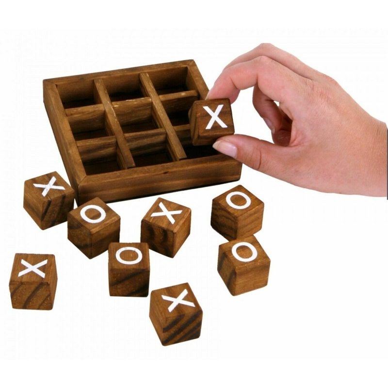 Generico TRIS Gioco da tavolo legno Tic Tac Toe divertimento bambin...