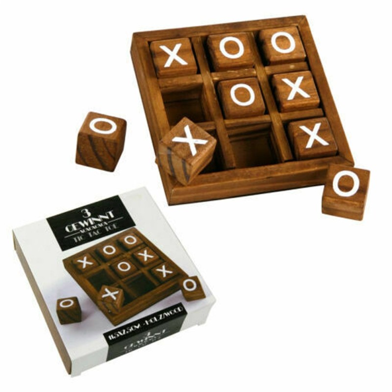 Generico TRIS Gioco da tavolo legno Tic Tac Toe divertimento