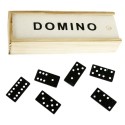 Gioco da tavolo DOMINO strategia scatola 28 pedine tessere nere puntini bianchi
