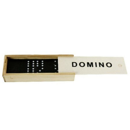 Gioco da tavolo DOMINO strategia scatola 28 pedine tessere nere puntini bianchi
