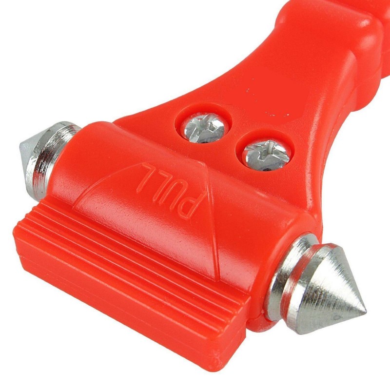 MARTELLO DI EMERGENZA CON TAGLIA CINTURA PER AUTO SOCCORSO ROMPI VETRO EMERGENCY HAMMER BELT CUTTER