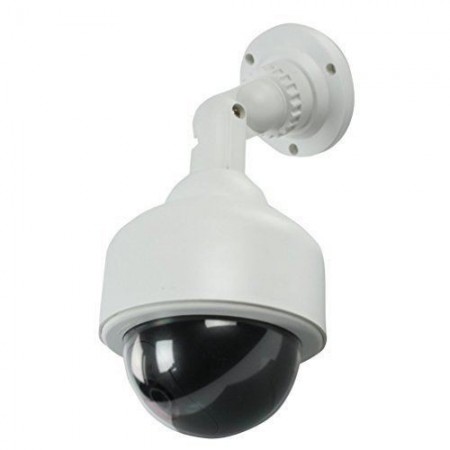 BestOfferBuy - Telecamera finta di sorveglianza PTZ con LED lampeggiante, modello a cupola