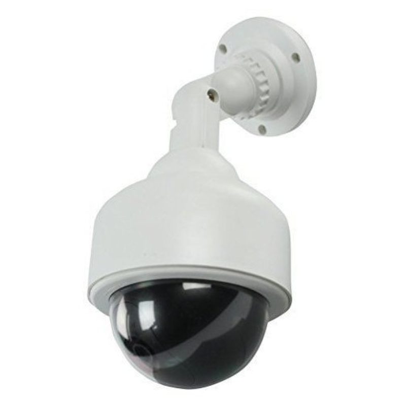 BestOfferBuy - Telecamera finta di sorveglianza PTZ con LED lampeggiante, modello a cupola