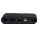 Caricatore adattatore auto sdoppia 4 prese accendisigari 2 porte USB 60W LD-9117