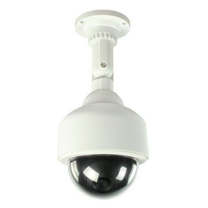 BestOfferBuy - Telecamera finta di sorveglianza PTZ con LED lampeggiante, modello a cupola